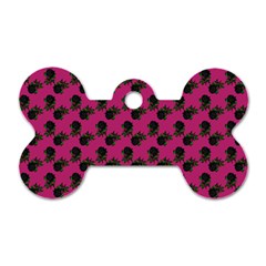 Black Rose Pink Dog Tag Bone (two Sides) by snowwhitegirl