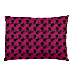 Black Rose Pink Pillow Case by snowwhitegirl