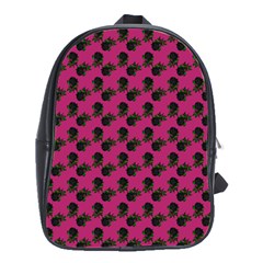 Black Rose Pink School Bag (large)