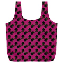 Black Rose Pink Full Print Recycle Bag (xxl) by snowwhitegirl