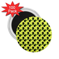 Black Rose Yellow 2 25  Magnets (100 Pack) 