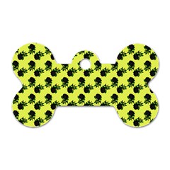 Black Rose Yellow Dog Tag Bone (two Sides)