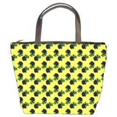 Black Rose Yellow Bucket Bag by snowwhitegirl