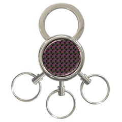 Black Rose Mauve 3-ring Key Chain