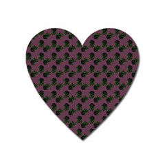 Black Rose Mauve Heart Magnet