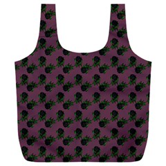 Black Rose Mauve Full Print Recycle Bag (xxl) by snowwhitegirl