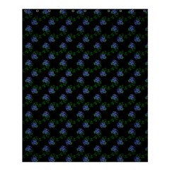 Vintage Blue Roses Black Shower Curtain 60  X 72  (medium)  by snowwhitegirl