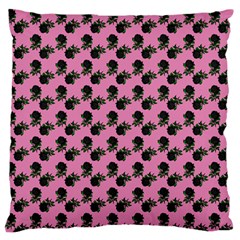 Black Rose Light Pink Large Flano Cushion Case (two Sides) by snowwhitegirl