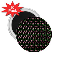 Carnation Pink Black 2 25  Magnets (10 Pack)  by snowwhitegirl