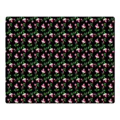 Carnation Pink Black Double Sided Flano Blanket (large)  by snowwhitegirl