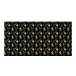 Carnation Pink Black Satin Wrap Front