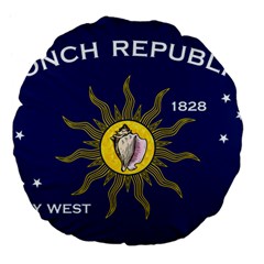 Flag Of Conch Republic Large 18  Premium Flano Round Cushions by abbeyz71