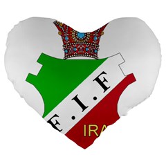 Pre 1979 Logo Of Iran Football Federation Large 19  Premium Flano Heart Shape Cushions by abbeyz71