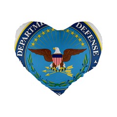 Seal Of United States Department Of Defense Standard 16  Premium Flano Heart Shape Cushions