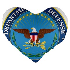 Seal Of United States Department Of Defense Large 19  Premium Flano Heart Shape Cushions by abbeyz71