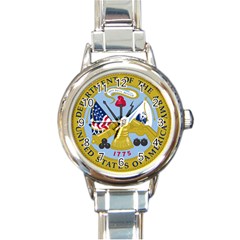 Emblem Of The United States Department Of The Army Round Italian Charm Watch by abbeyz71