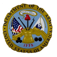 Emblem Of The United States Department Of The Army Large 18  Premium Round Cushions by abbeyz71