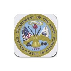 Emblem Of United States Department Of Army Rubber Coaster (square)  by abbeyz71