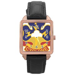 United States Army 38th Infantry Division Distinctive Unit Insignia Rose Gold Leather Watch  by abbeyz71