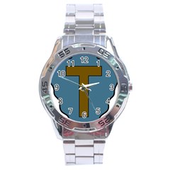 United States Army 36th Infantry Division Shoulder Sleeve Insignia Stainless Steel Analogue Watch