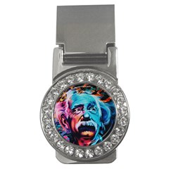 Albert Einstein Retro Wall Graffiti Blue Pink Orange Modern Urban Art Grunge Money Clips (cz)  by snek