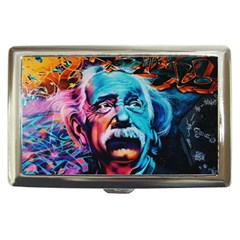 Albert Einstein Retro Wall Graffiti Blue Pink Orange Modern Urban Art Grunge Cigarette Money Case by snek