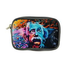 Albert Einstein Retro Wall Graffiti Blue Pink Orange Modern Urban Art Grunge Coin Purse by snek