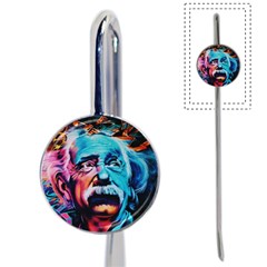 Albert Einstein Retro Wall Graffiti Blue Pink Orange Modern Urban Art Grunge Book Mark by snek