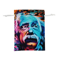 Albert Einstein Retro Wall Graffiti Blue Pink Orange Modern Urban Art Grunge Lightweight Drawstring Pouch (s) by snek