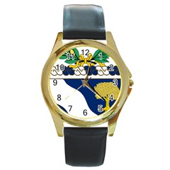 Coat Of Arms Of United States Army 143rd Infantry Regiment Round Gold Metal Watch by abbeyz71