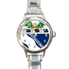 Coat Of Arms Of United States Army 144th Infantry Regiment Round Italian Charm Watch by abbeyz71
