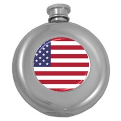 Flag Of The United States Of America  Round Hip Flask (5 Oz) by abbeyz71