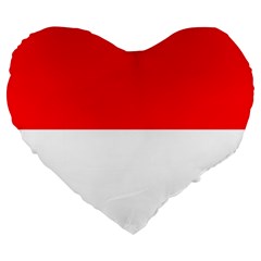 Flag Of Indonesia Large 19  Premium Heart Shape Cushions