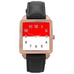 Flag Of Indonesia Rose Gold Leather Watch  by abbeyz71