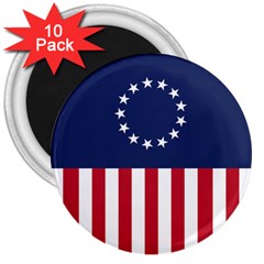 Betsy Ross flag USA America United States 1777 Thirteen Colonies vertical 3  Magnets (10 pack) 