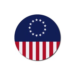 Betsy Ross flag USA America United States 1777 Thirteen Colonies vertical Rubber Round Coaster (4 pack) 