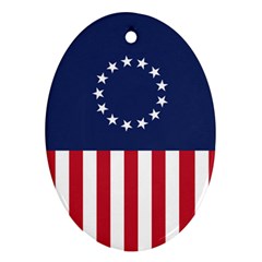 Betsy Ross flag USA America United States 1777 Thirteen Colonies vertical Oval Ornament (Two Sides)