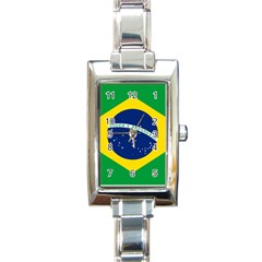 Flag Of Brazil Rectangle Italian Charm Watch by abbeyz71