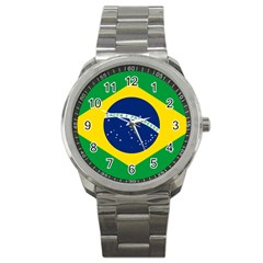 Flag Of Brazil Sport Metal Watch by abbeyz71