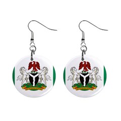 Flag Of Nigeria  Mini Button Earrings by abbeyz71