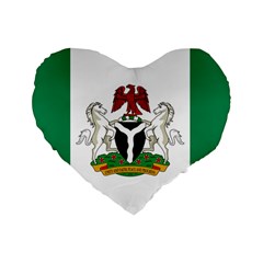 Flag Of Nigeria  Standard 16  Premium Heart Shape Cushions by abbeyz71