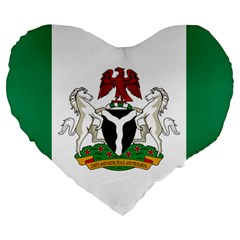 Flag Of Nigeria  Large 19  Premium Heart Shape Cushions