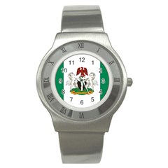 Flag Of Nigeria  Stainless Steel Watch by abbeyz71