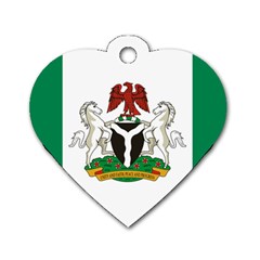 Flag Of Nigeria  Dog Tag Heart (one Side) by abbeyz71