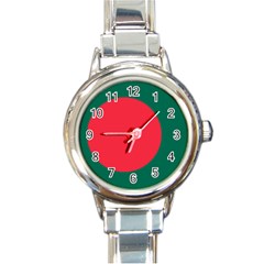 Flag Of Bangladesh Round Italian Charm Watch by abbeyz71