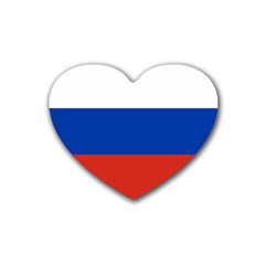 National Flag Of Russia Rubber Coaster (heart) 