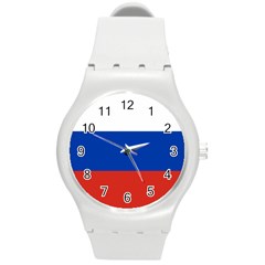 National Flag Of Russia Round Plastic Sport Watch (m) by abbeyz71