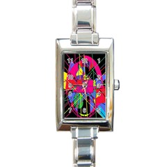 Club Fitstyle Fitness By Traci K Rectangle Italian Charm Watch by tracikcollection