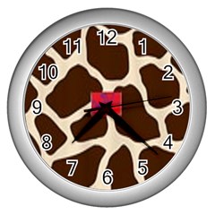 Giraffe By Traci K Wall Clock (silver) by tracikcollection