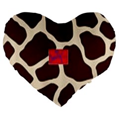 Giraffe By Traci K Large 19  Premium Heart Shape Cushions